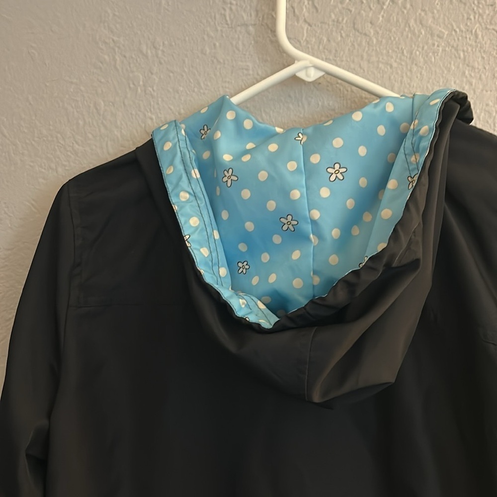 Disneyworld Minnie Mouse raincoat, womens size small. Black and turquoise. - Picture 4 of 9